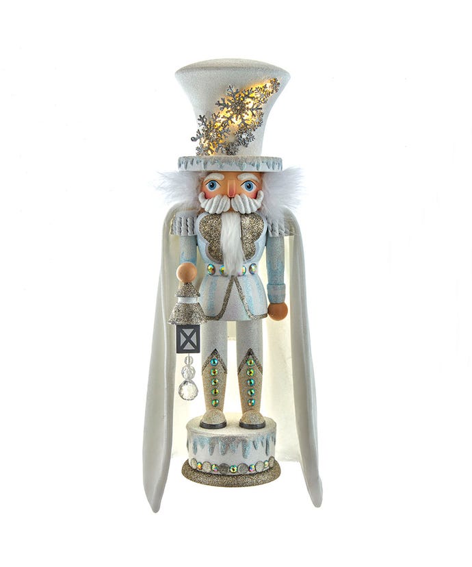 Hollywood Nutcrackers White Snowflake LED Soldier Nutcracker