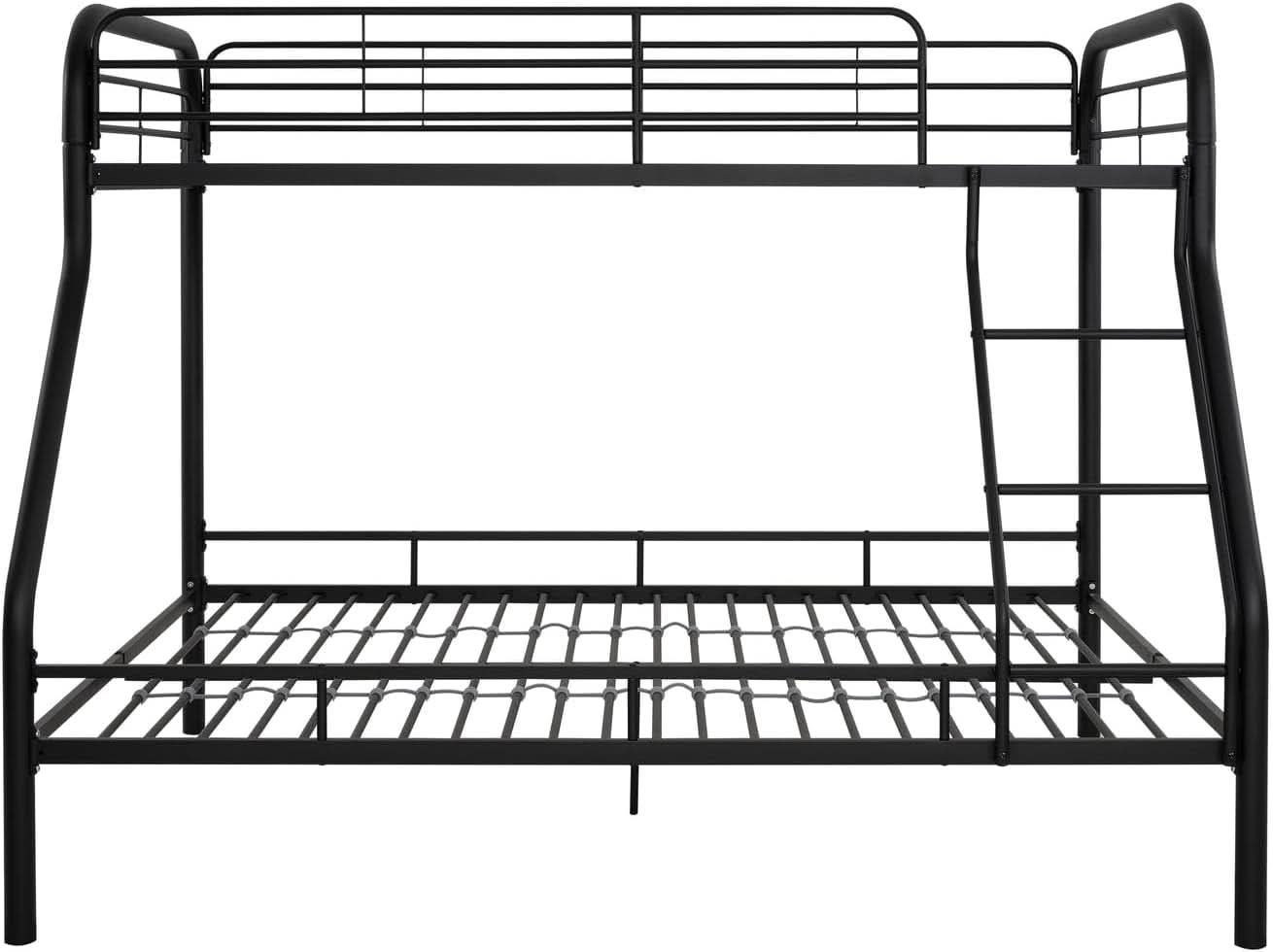 Hollywood Twin Over Full Metal Bunk Bed With Guardrails
