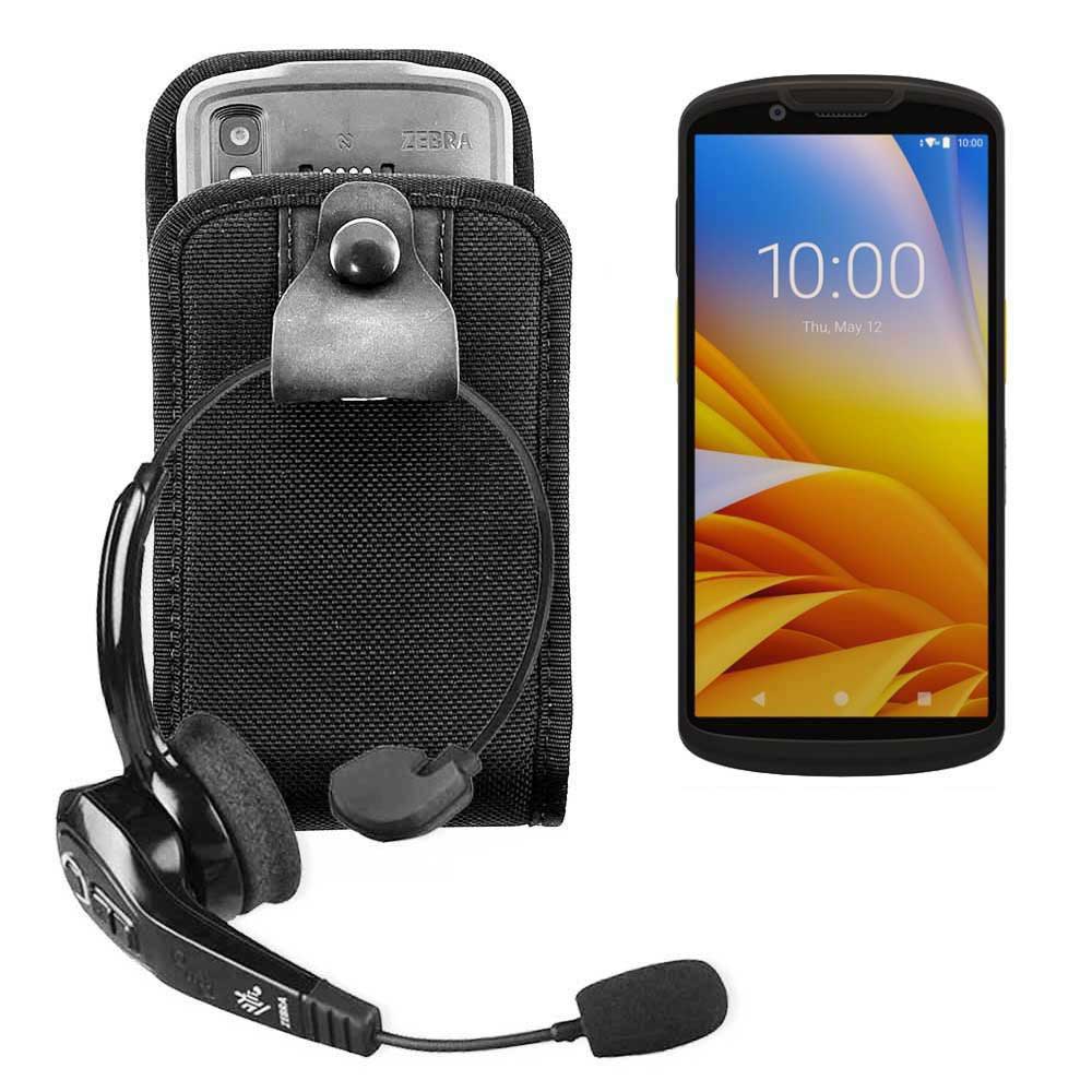 Holster with Metal Belt Clip for Zebra TC53/TC58 w/o Exoskeleton and Snap Loop for Headset