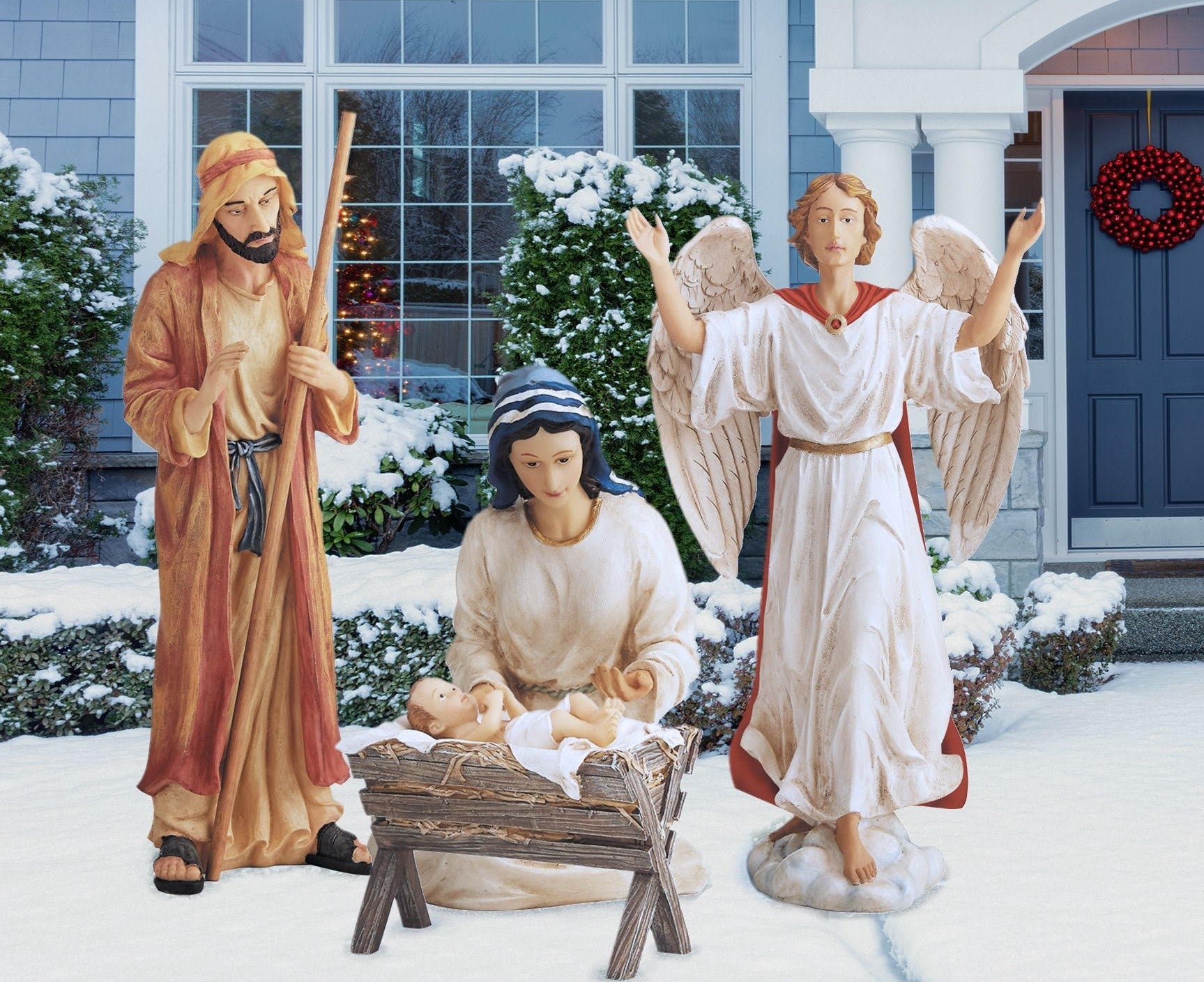Holy Family Outdoor Nativity Set - 4 Piece Set