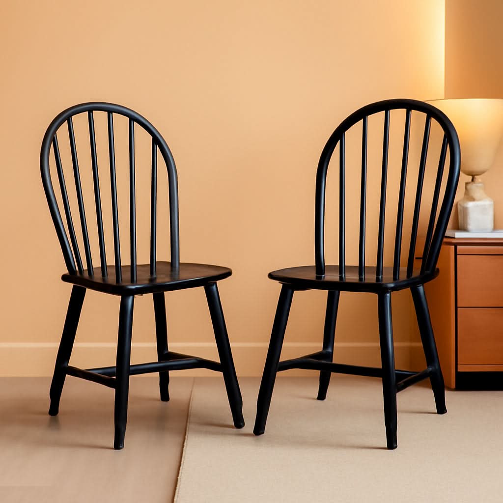 Home Camden 18 Inch Black Farmhouse Dining Chairs Set Of 2