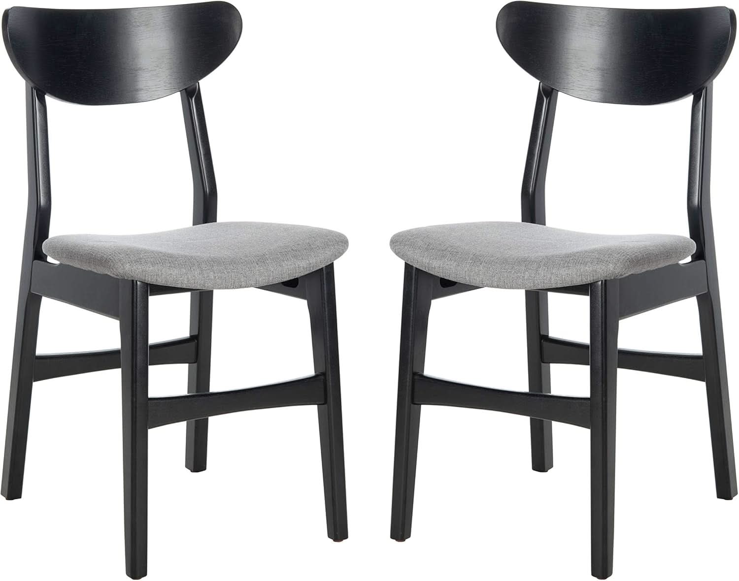 Home Lucca Retro Black And Grey Cushion Dining Chair Set 2