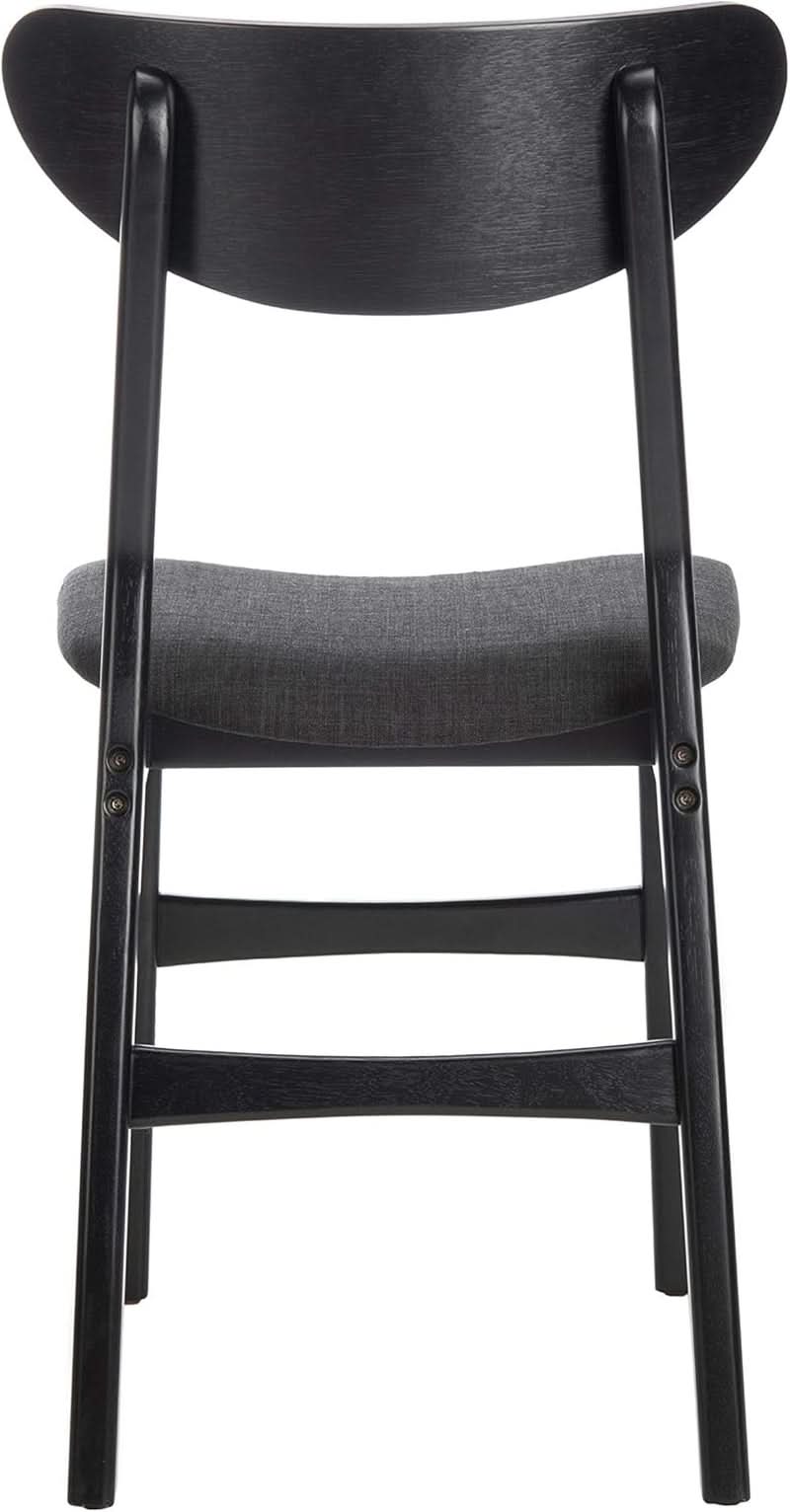 Home Lucca Retro Black Cushion Dining Chair Set Of 2 Wood