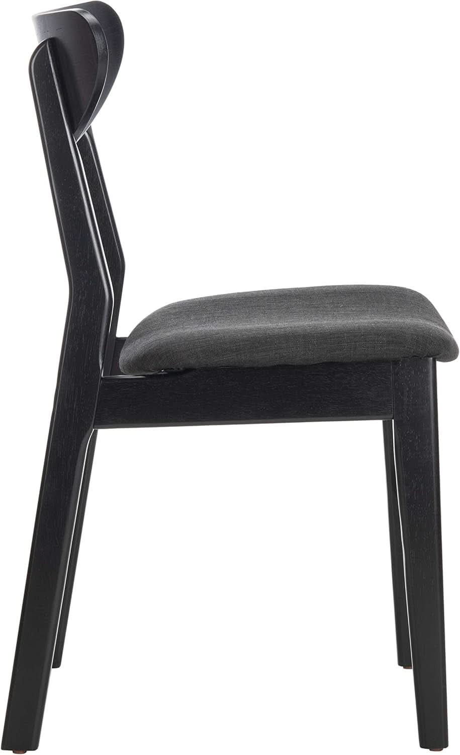Home Lucca Retro Black Cushion Dining Chair Set Of 2 Wood