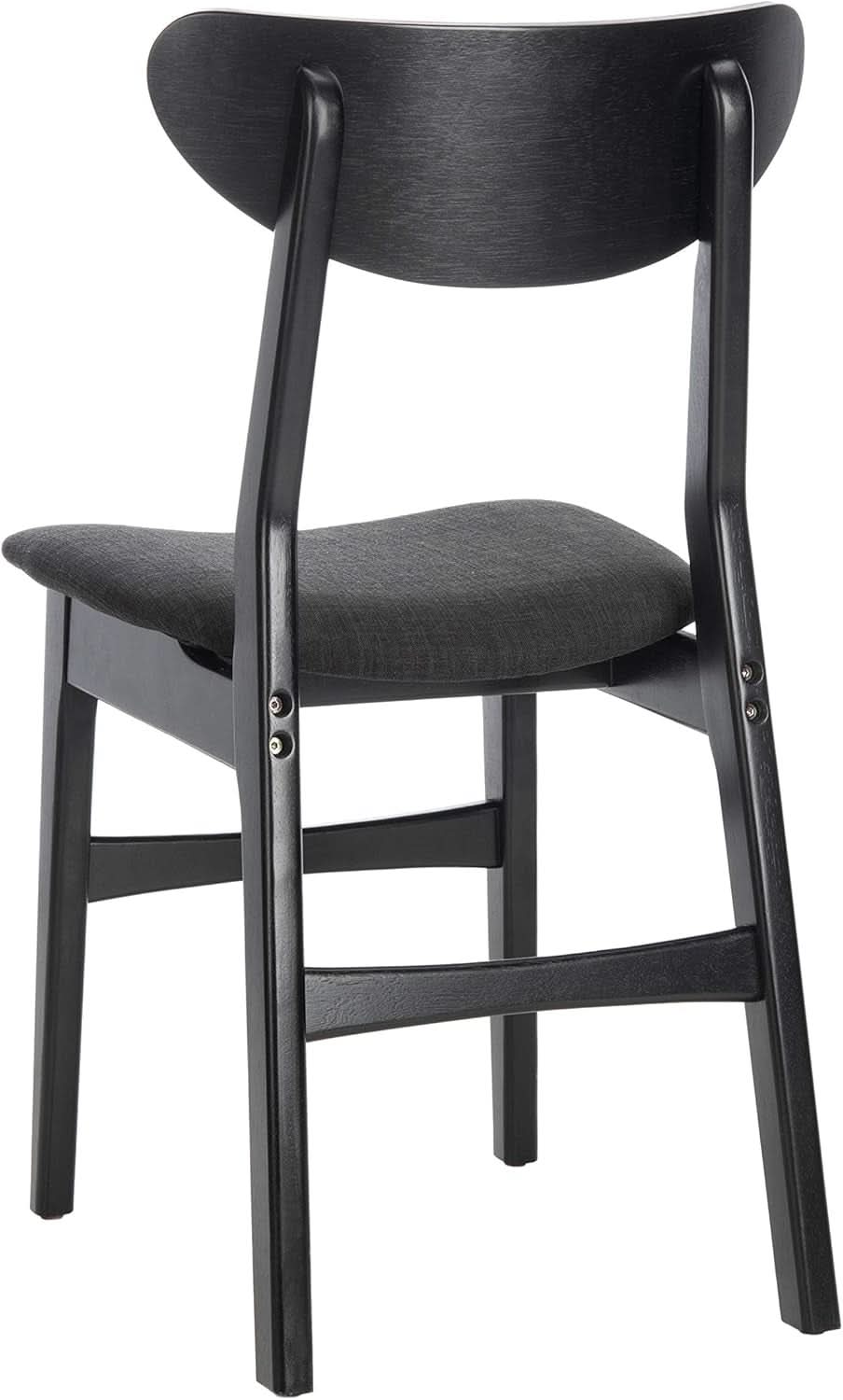 Home Lucca Retro Black Cushion Dining Chair Set Of 2 Wood