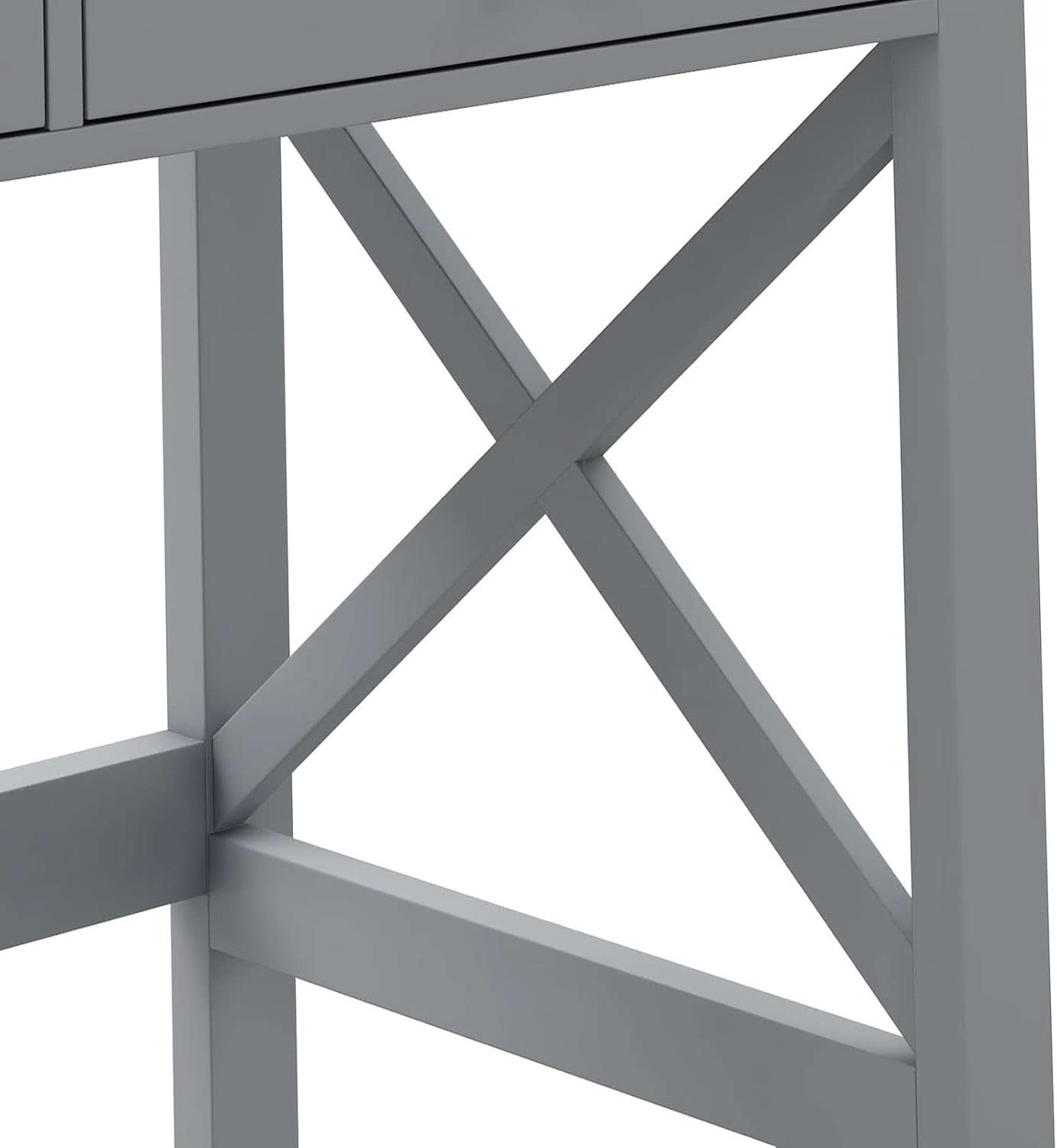 Home Office Desk Grey With Two Drawers Computer Table