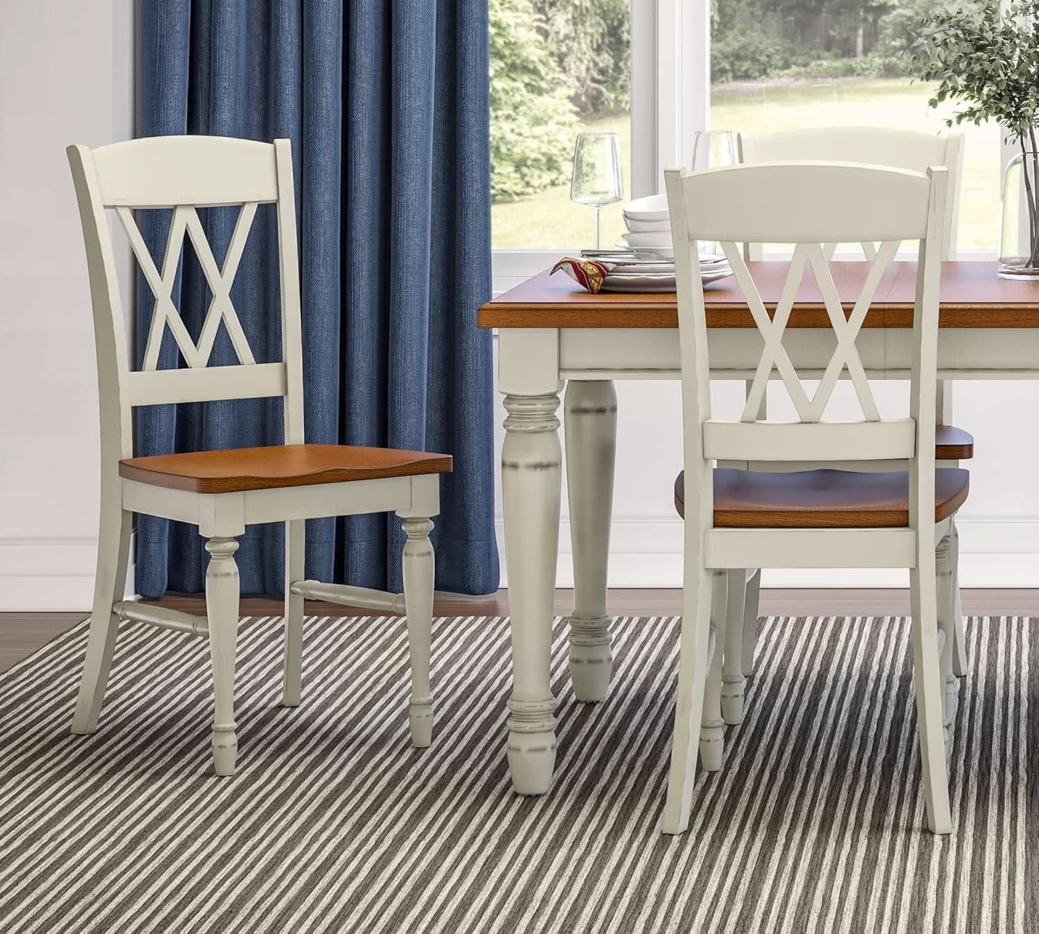 Home Styles Monarch 20Inch X Back Dining Chair White Oak