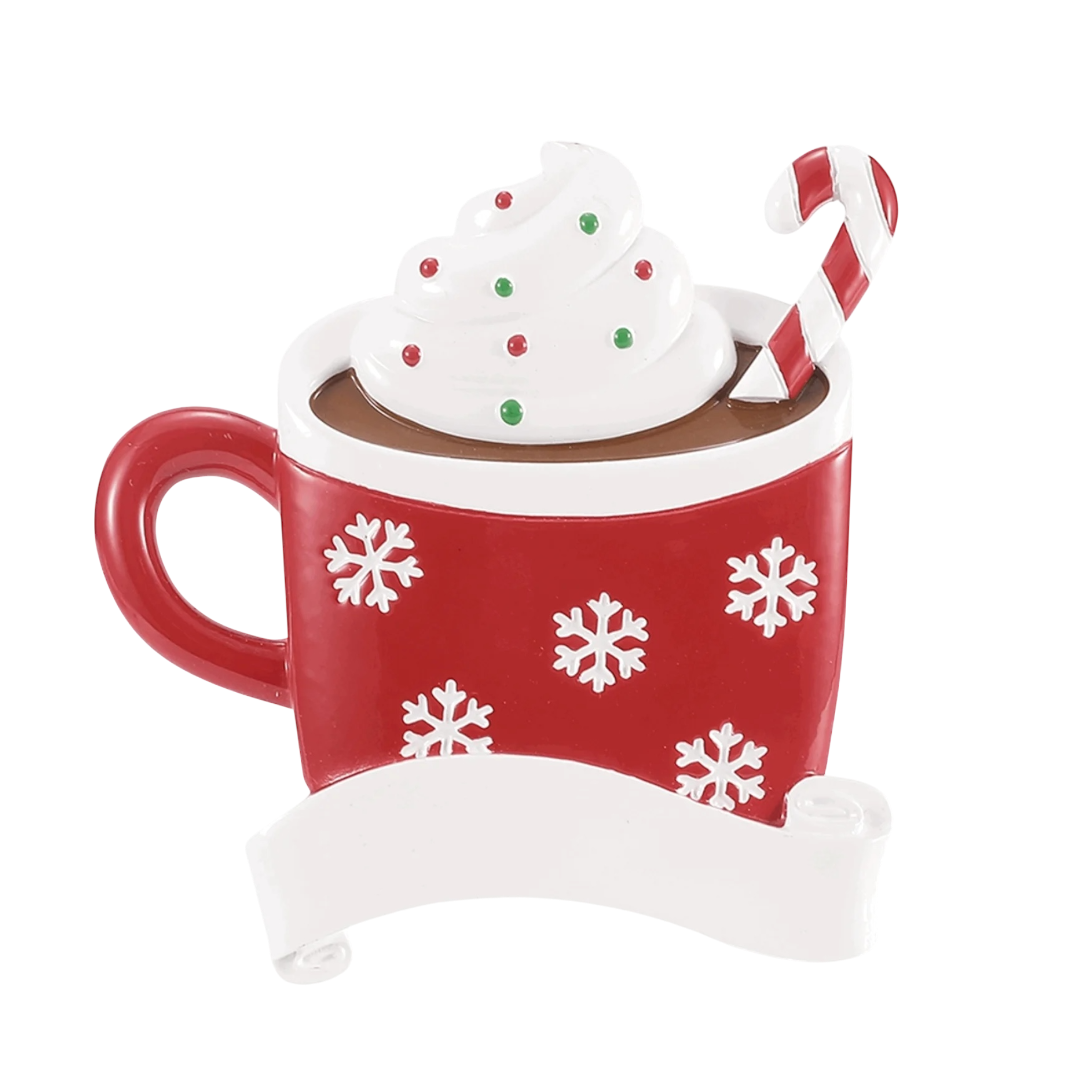 Hot Cocoa Mug Ornament For Personalization