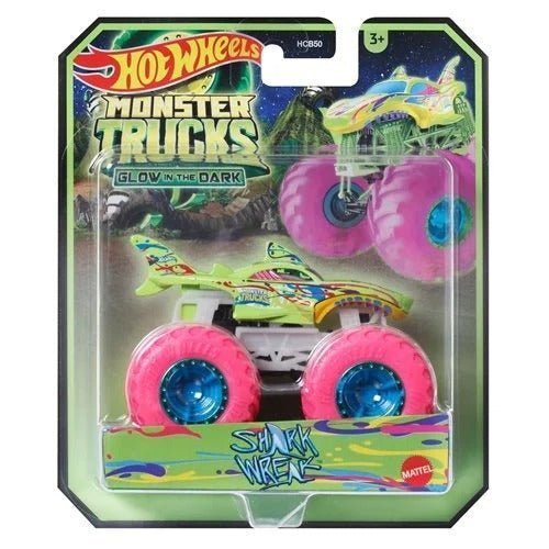 Hot Wheels Glow-in-the-Dark Monster Trucks 1:64 Scale for Kids 2024