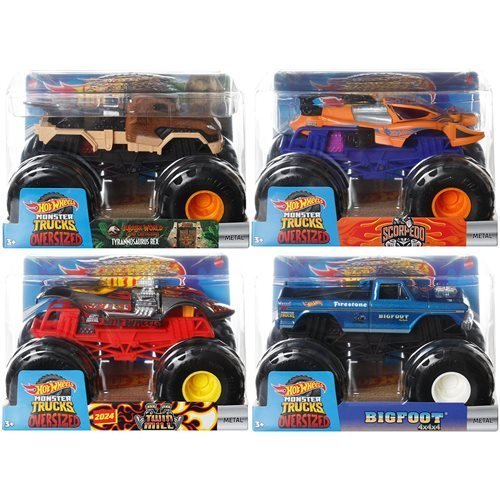Hot Wheels Monster Trucks 1:24 Scale Die-Cast Vehicle for Kids 2024