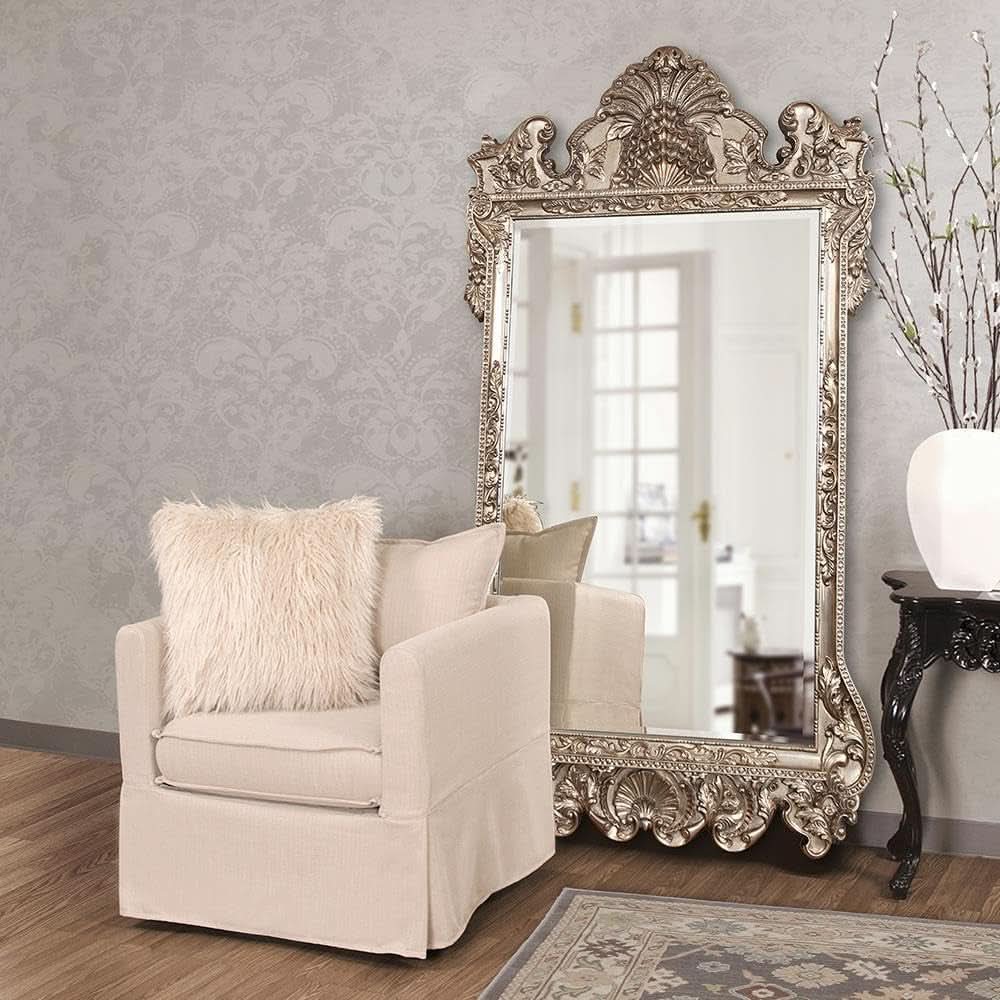 Howard Elliott Marquette Antique Oversized Full Length Mirror Silver Leaf 49x84