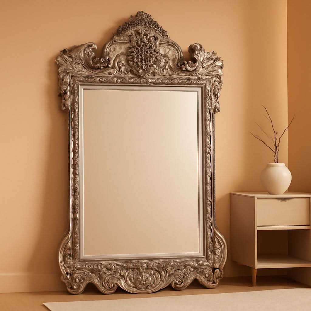 Howard Elliott Marquette Antique Oversized Full Length Mirror Silver Leaf 49x84