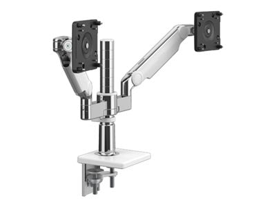 Humanscale M/FLEX M2.1 - Mounting kit (monitor arm) - for 2 LCD displays - recycled aluminum - aluminum, white trim - desk-mountable X2NTNCBWDTDDTD-12-