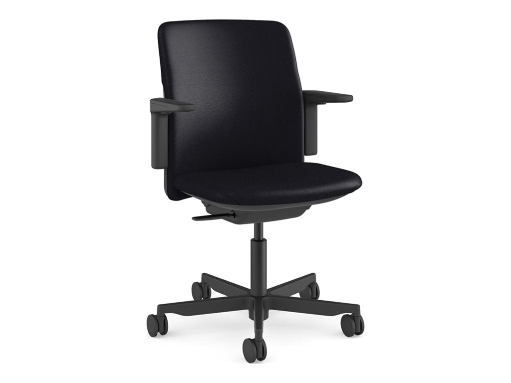 Humanscale Path - Chair - task - armrests - tilt - swivel - corvara (chrome-free leather) - black, midnight PT16BCL57NSSNSC