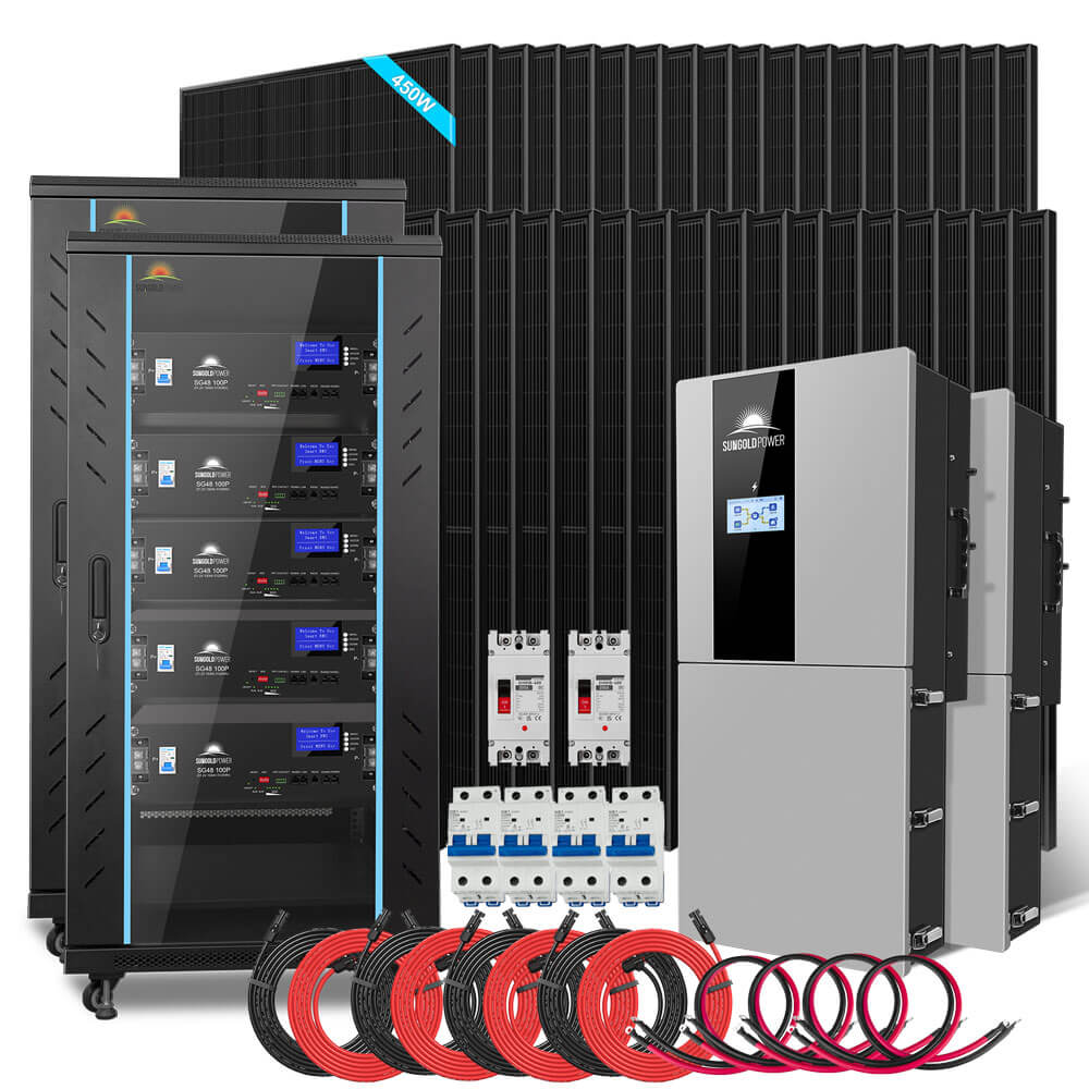 Hybrid Solar Kit 11.4KW 48V Split Phase 20.48KWH/51.2KWH Lithium Battery 450 Watt Solar Panel SGH-11N2E/ SGH-11N5E