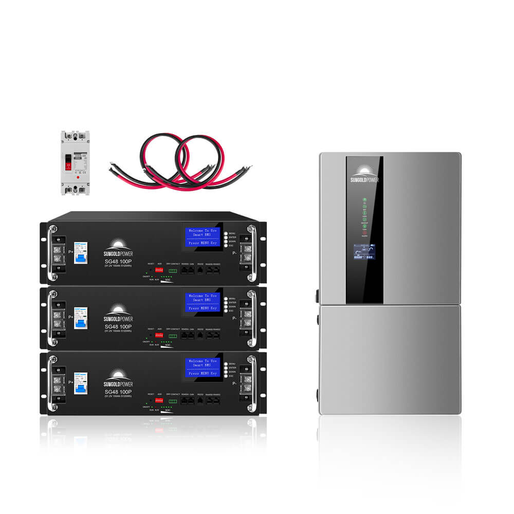 Hybrid Solar Kit 7.6KW 48V Split Phase 15.36KWH/30.72KWH Lithium Battery 415/ 500 Watt Solar Panel SGH-7.6N3E/ SGH-7.6DN6E