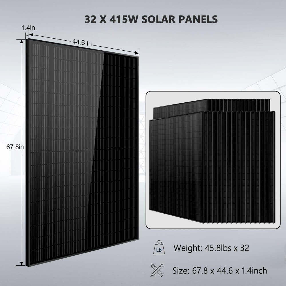 Hybrid Solar Kit 7.6KW 48V Split Phase 15.36KWH/30.72KWH Lithium Battery 415/ 500 Watt Solar Panel SGH-7.6N3E/ SGH-7.6DN6E