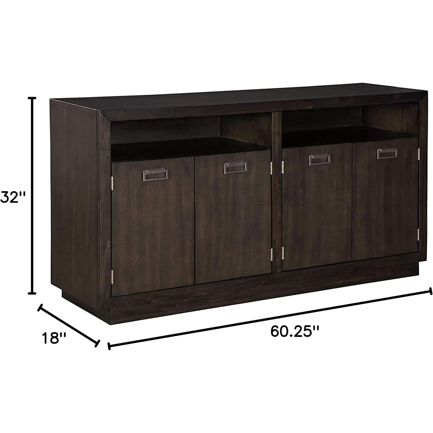 Hyndell 60.13 Inch Contemporary Dining Room Buffet Server With Double Cabinets