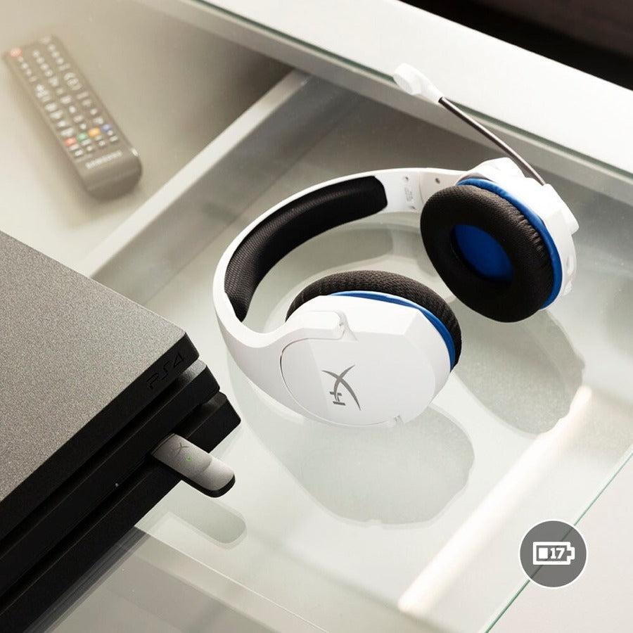 HyperX Cloud Stinger Core - Wireless Gaming Headset (White-Blue) - PS5-PS4