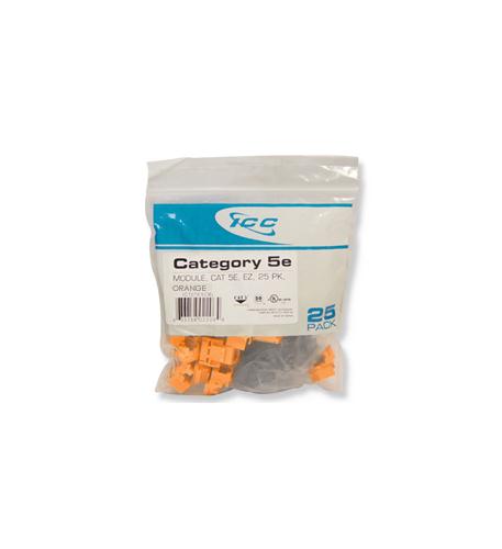 IC107E5COR - 25PK Cat5 Jack - Orange ICC-CAT5JKPK-OR