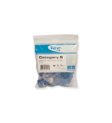 IC107L6CBL CAT6 EZ 25 PK BLUE ICC-CAT6JKPK-BL