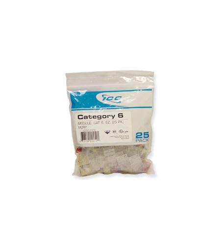 IC107L6CIV CAT6 EZ 25 PK IVORY ICC-CAT6JKPK-IV