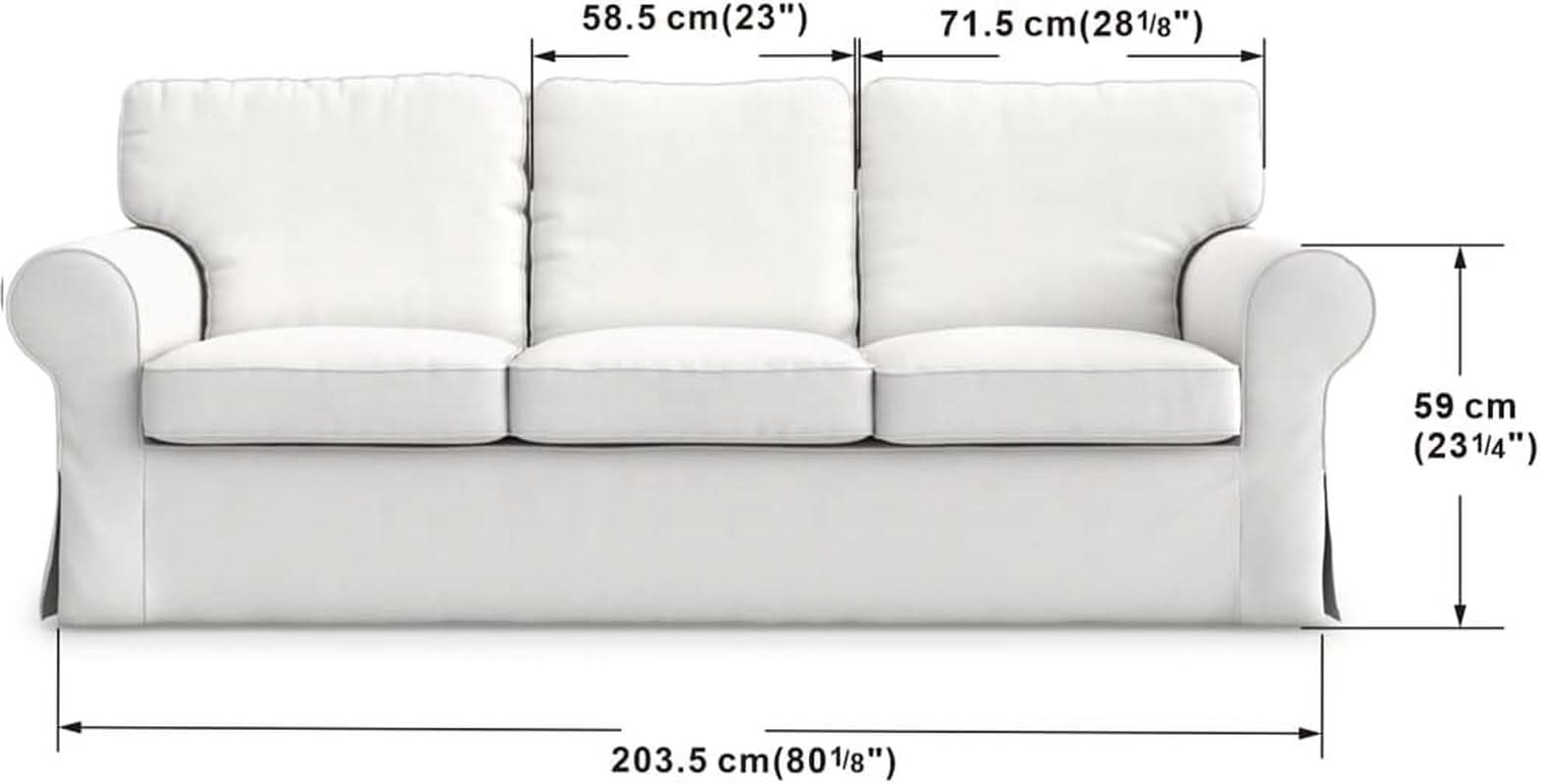 IKEA Ektorp 3 Seat Sofa Slipcover White Replacement