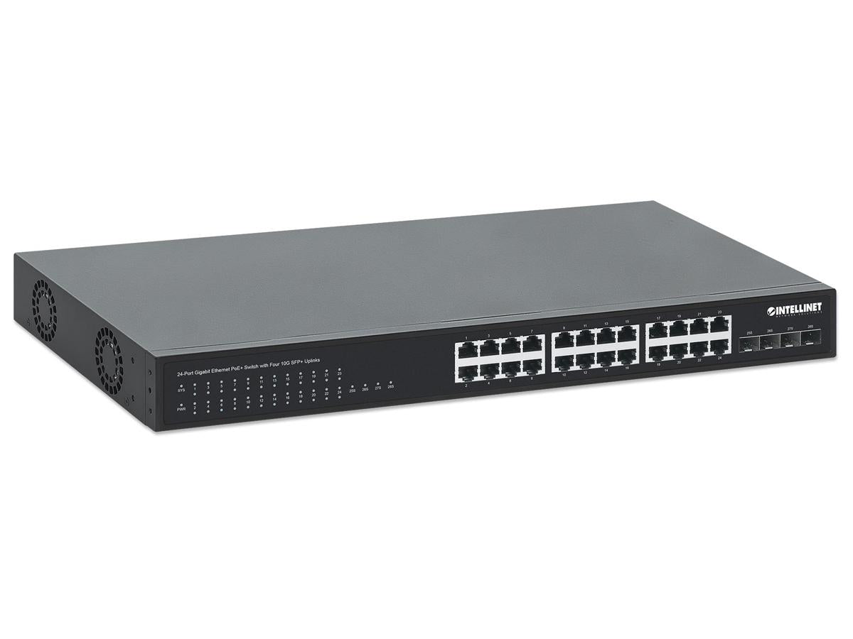 INTELLINET IEEE 802.3at/af PoE+ Switch 370W Power Budget for Networks