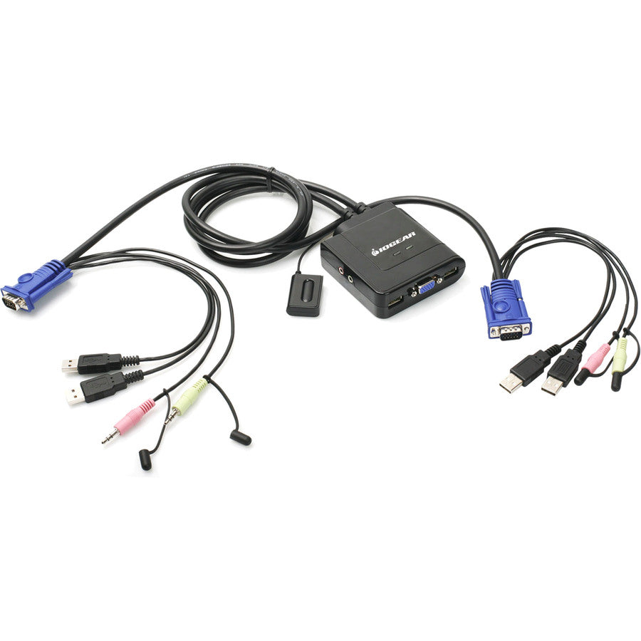 IOGEAR 2-Port USB VGA Cable KVM with DisplayPort Adapters GCS72DPKIT