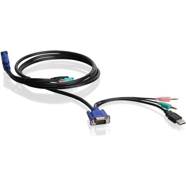 IOGEAR 6ft USB VGA KVM Cable with Speaker and Mic G2L5102U