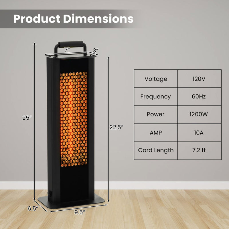 IP65 Waterproof Aluminum Patio Heater With Double Sided Heating