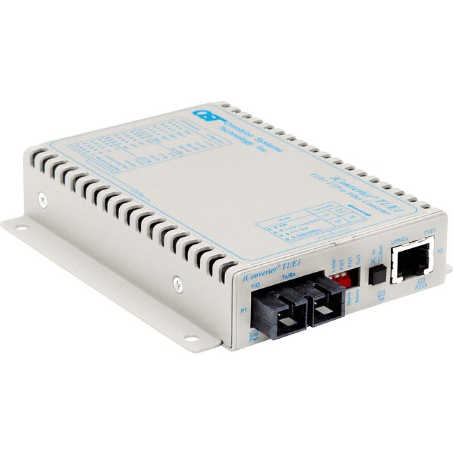 iConverter T1/E1 Fiber Media Converter RJ48 SC Single-Mode 30km Wide Temp 8703-1-DW