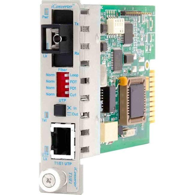 iConverter T1/E1 Single-Fiber Media Converter RJ48 SC Single-mode 20km BiDi Module 8710-1