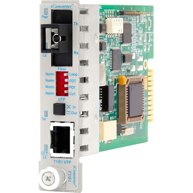 iConverter T1/E1 Single-Fiber Media Converter RJ48 SC Single-mode 20km BiDi Module 8711-1