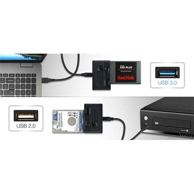 Icy Dock EZ-Adapter MB031U-1SMB Drive Enclosure SATA, M.2 - USB 3.2 (Gen 1) Type C Host Interface External - Black