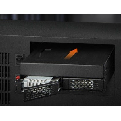 Icy Dock ToughArmor MB105VP-B Drive Enclosure for 5.25" PCI Express NVMe 4.0, U.2, U.3 - SFF-8654 SlimSAS Host Interface Internal - Black
