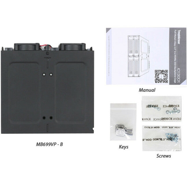 Icy Dock Tougharmor Mb699Vp-B Drive Enclosure For 5.25" - Mini-Sas Hd Host Interface Internal - Black MB699VPB
