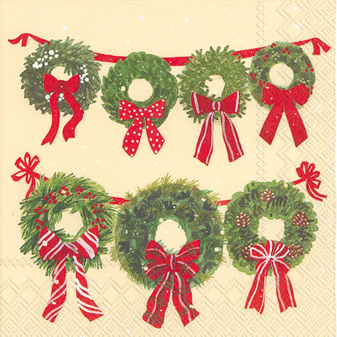 Ideal Home Range Maret's Wreath (Cream) - Lunch Napkin