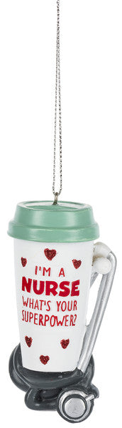 I'm a Nurse Coffee Cup Ornament