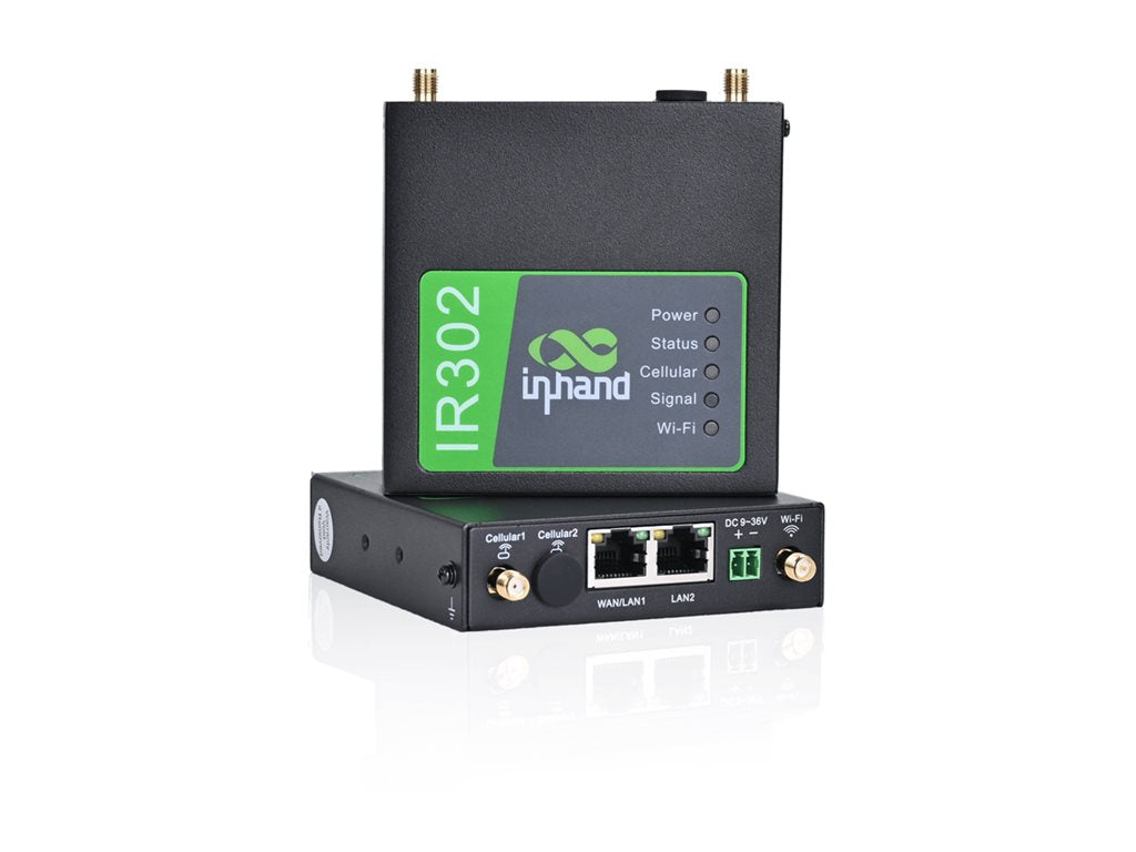 InHand InRouter302 - Wireless router - Wi-Fi - 3G, 4G - DIN rail mountable, panel-mountable IR302-FQ38-WLAN-IO