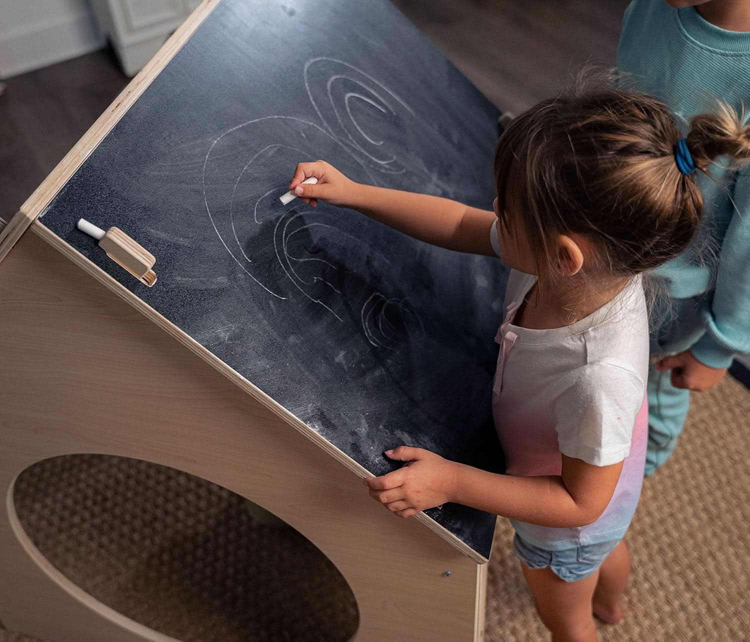 Indoor Montessori Wooden Playhouse With Chalkboard