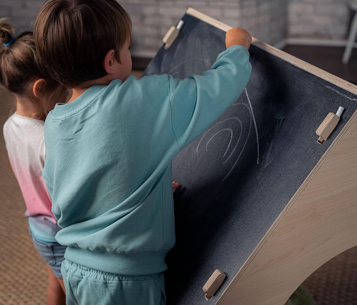 Indoor Montessori Wooden Playhouse With Chalkboard