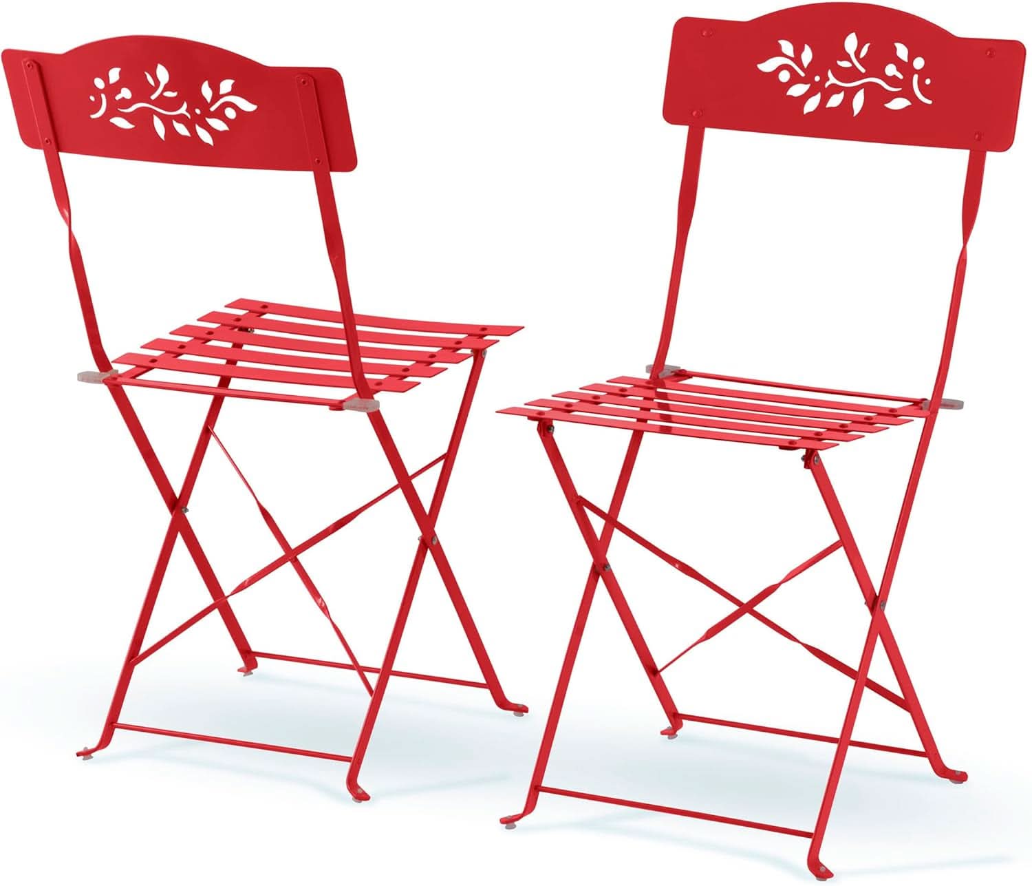 Indoor Outdoor 3 Piece Folding Bistro Set Red Table Chairs