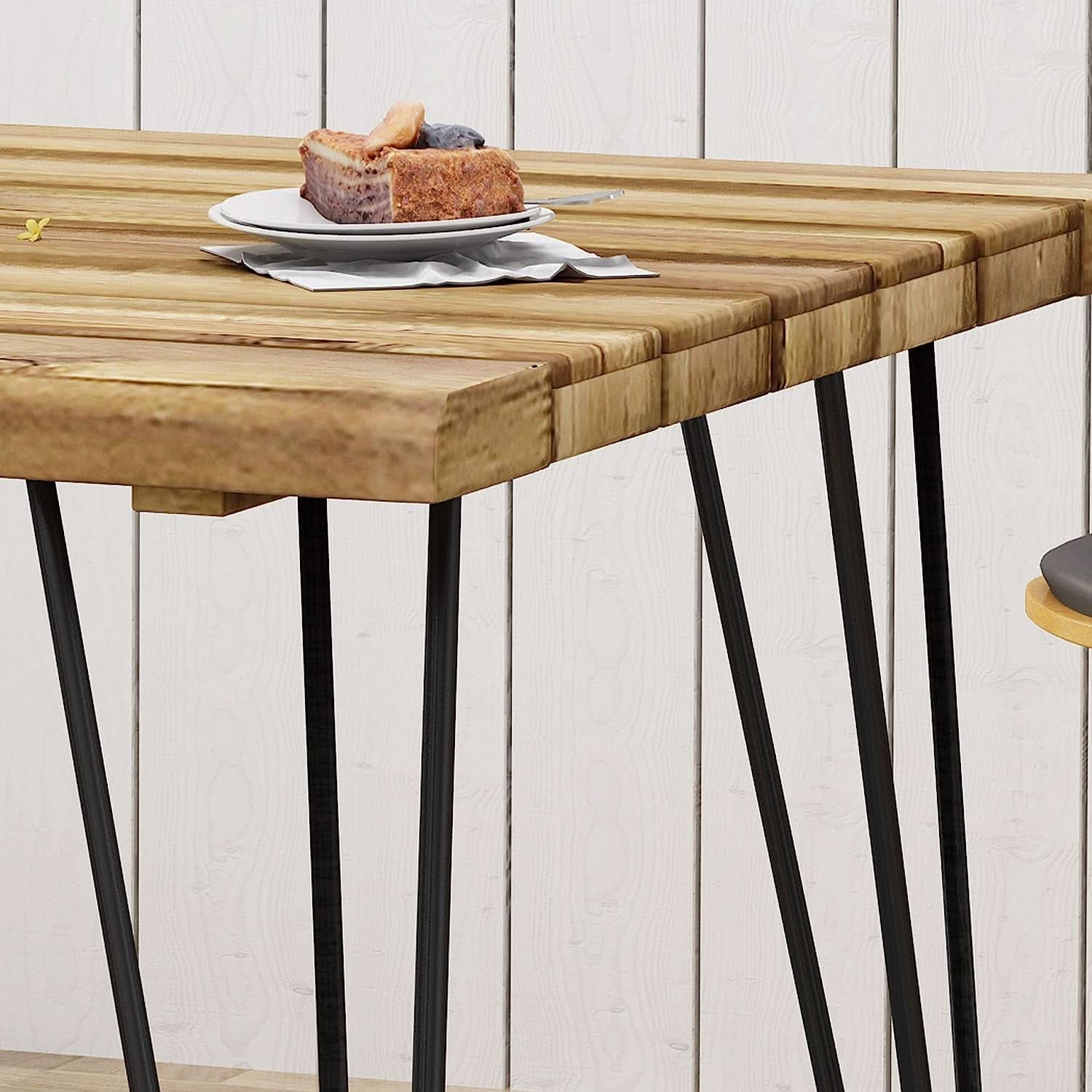 Industrial Acacia Wood Dining Table 150 to 200 cm Rustic