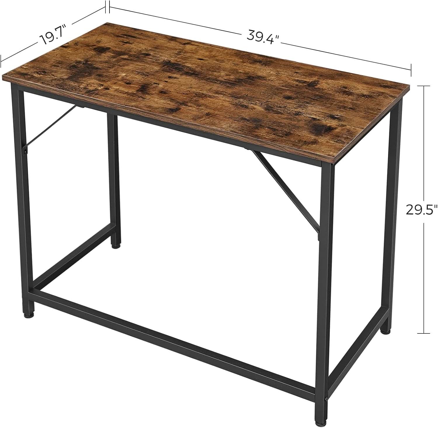 Industrial Computer Desk With Metal Frame Rustic Brown And Black 39.4 Inch