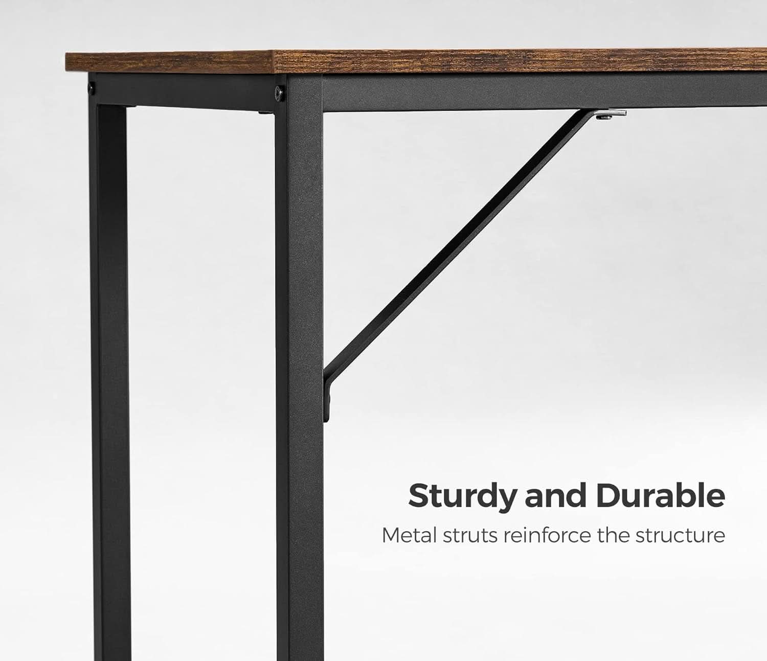 Industrial Computer Desk With Metal Frame Rustic Brown And Black 39.4 Inch