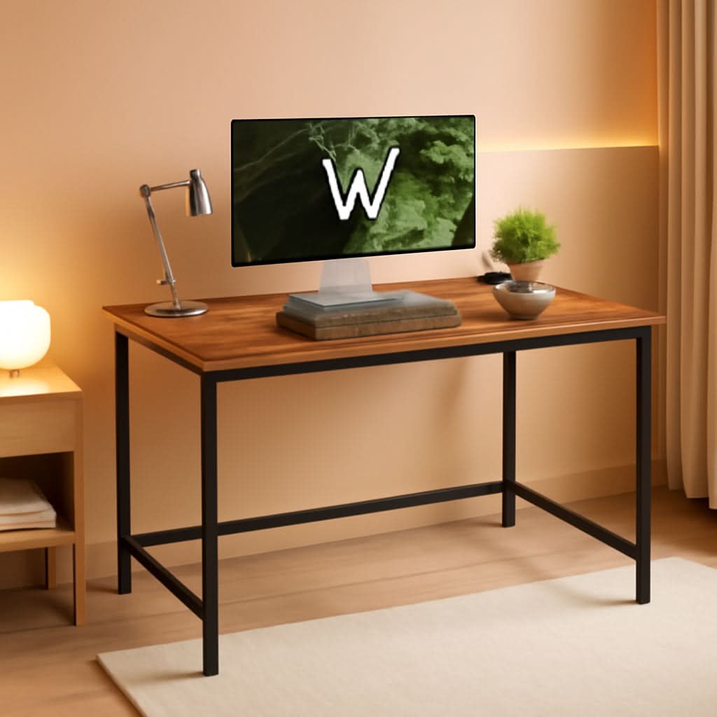 Industrial Computer Desk With Metal Frame Rustic Brown And Black 39.4 Inch