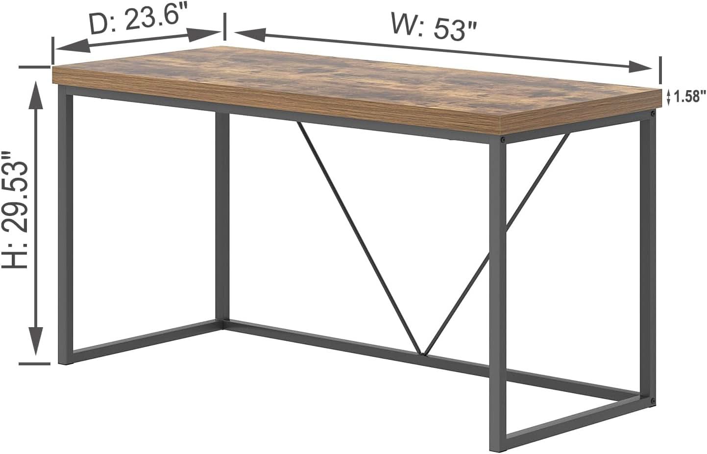 Industrial Computer Desk for Home Office and Study
