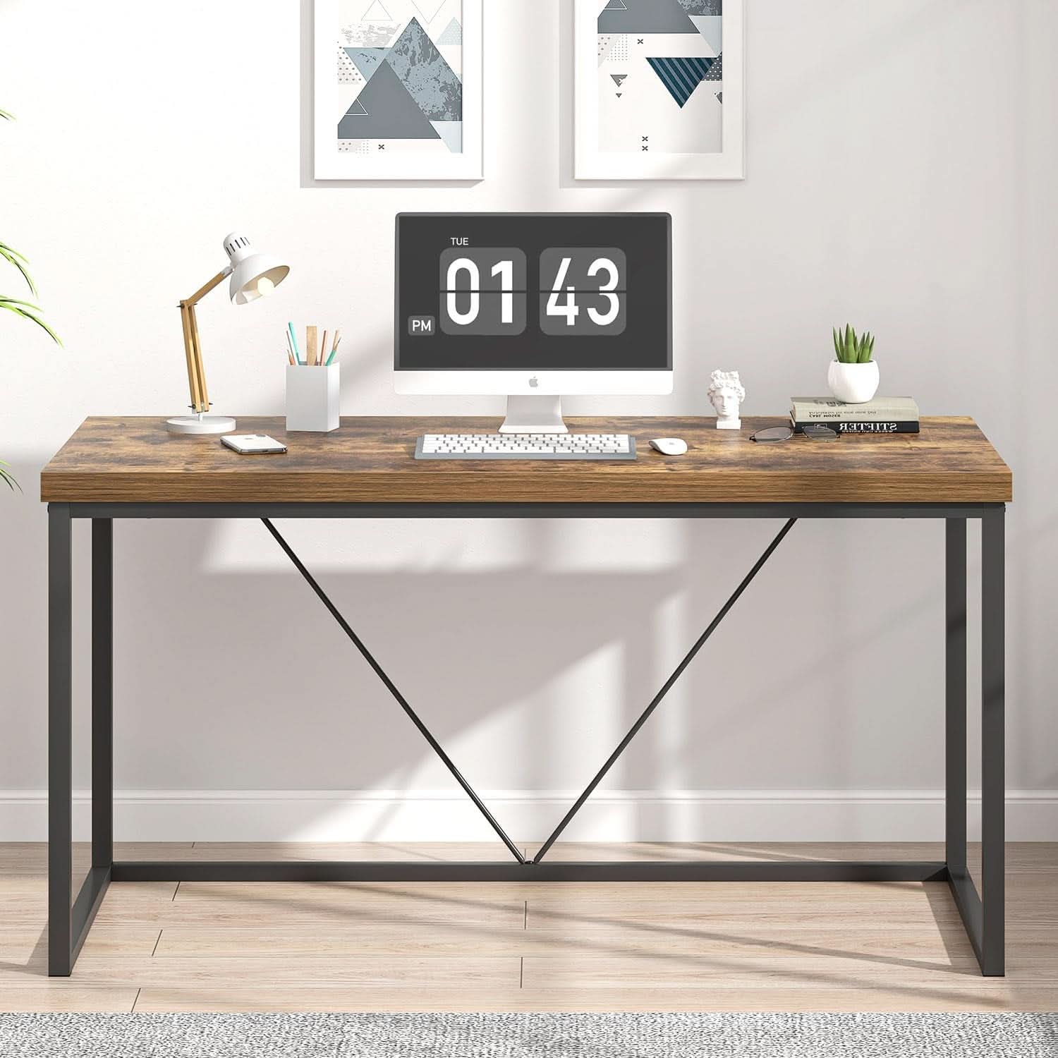 Industrial Computer Desk for Home Office and Study
