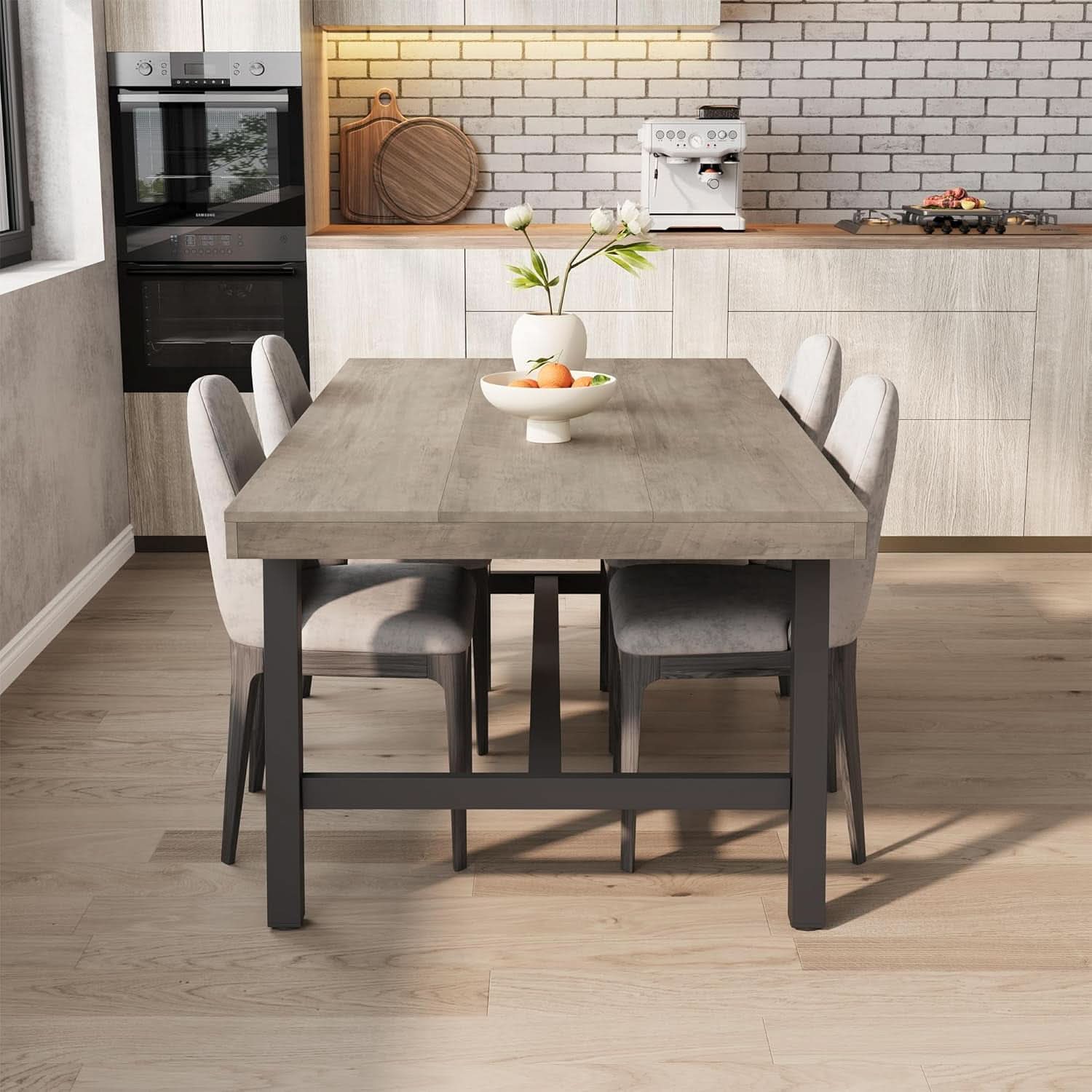 Industrial Dining Table 70.87 Inch Grey For Kitchen